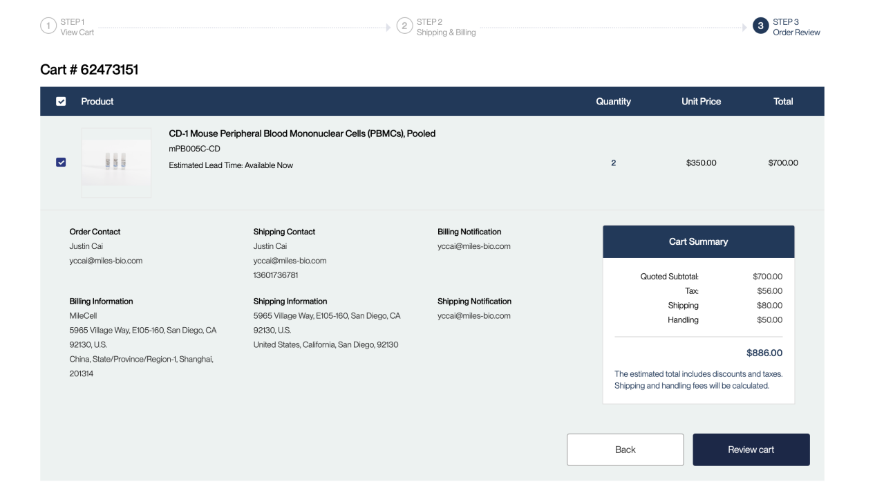 Step 5 - Review Order